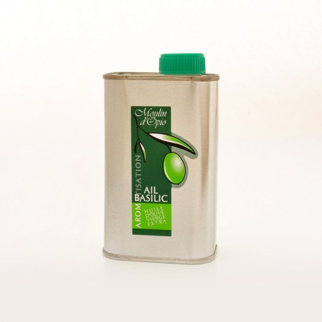 Bidon 25cl Huile d'olive basilic & ail