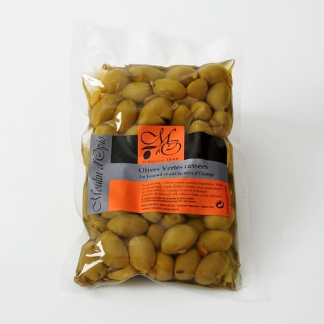 Poche 200g Olives vertes Fenouil Orange