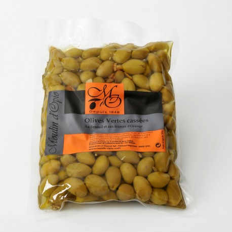 Poche 500g Olives vertes Fenouil Orange